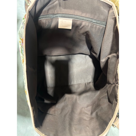 Gucci Women's Beige Pink Garden Print Tote Bag Leather Handles - Picture 8 of 10